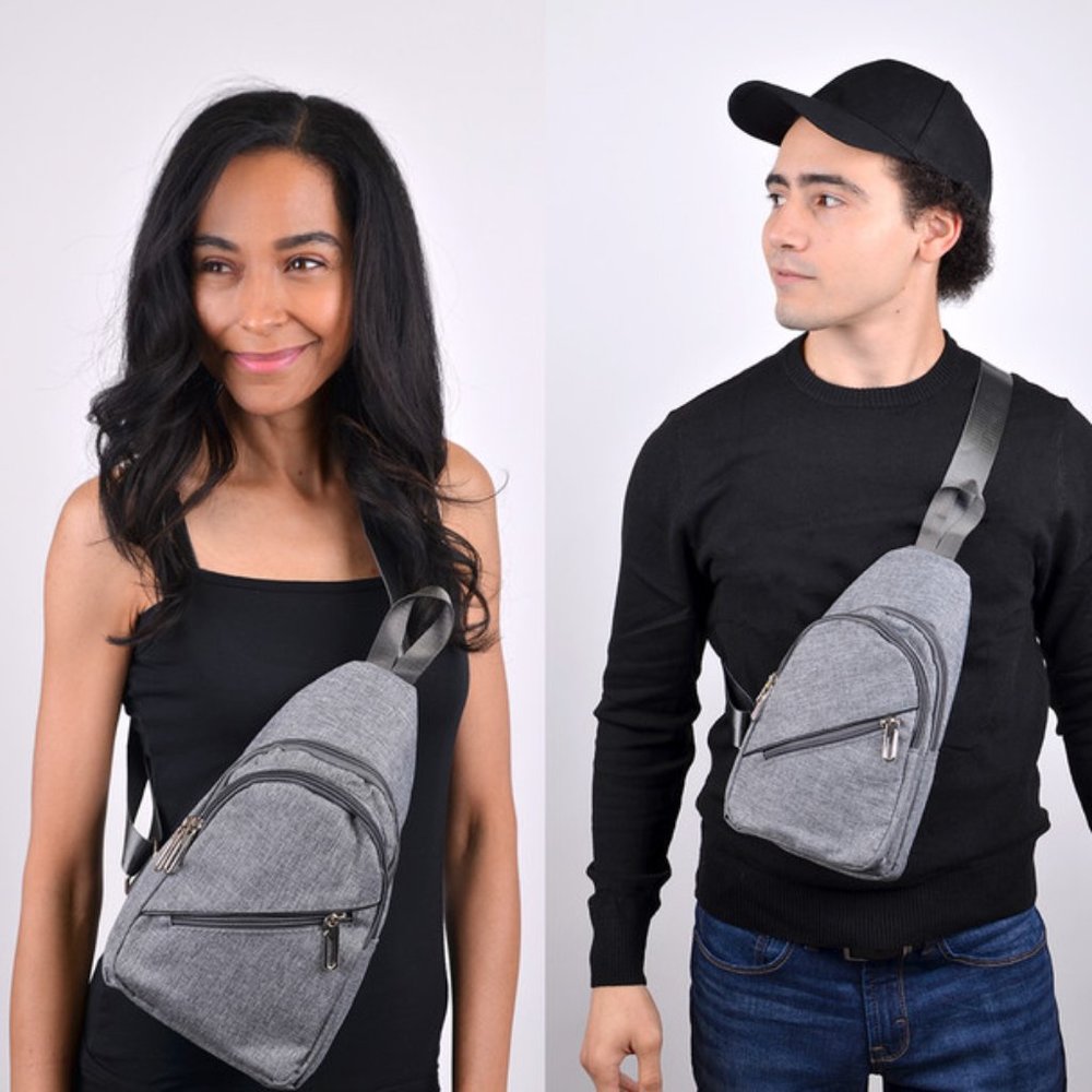 Gray Crossbody Sling Bag - Unbranded